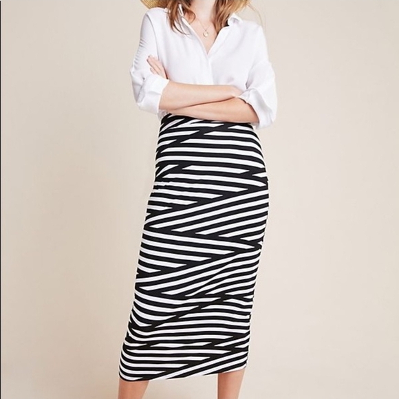 Anthropologie Dresses & Skirts - Anthropologie Black and White Striped Women's Skirt